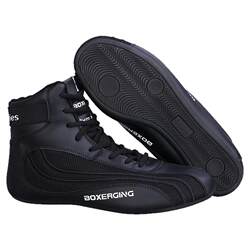 Wrestling Shoes, Boys' Training Shoes, Boxing Shoes, Professional Mid-Top Youth Sanda Shoes, Fighting Shoes, Children's Boxing Shoes
