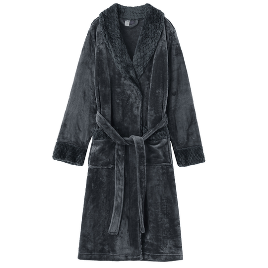 睡衣男秋冬法兰绒加厚加长款珊瑚绒睡袍冬季加绒新款浴衣男士浴袍