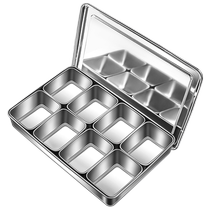 A complete set of ice powder stall tools stainless steel ingredient seasoning box special multi-grid integrated small ingredient box commercial spices