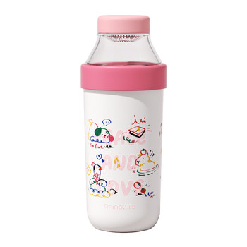 One-horned rhinoceros thermos cup with ceramic liner and tea separator cup