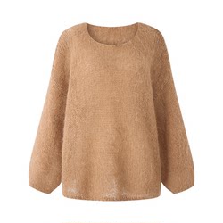 jaja spring fixed-dyed long-haired mohair fluffy air feeling skin-friendly lazy pullover knitted sweater
