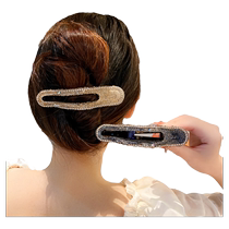 Korean simple temperament mineral diamond large duckbill clip for women ins high-end back head grabber versatile hair clip