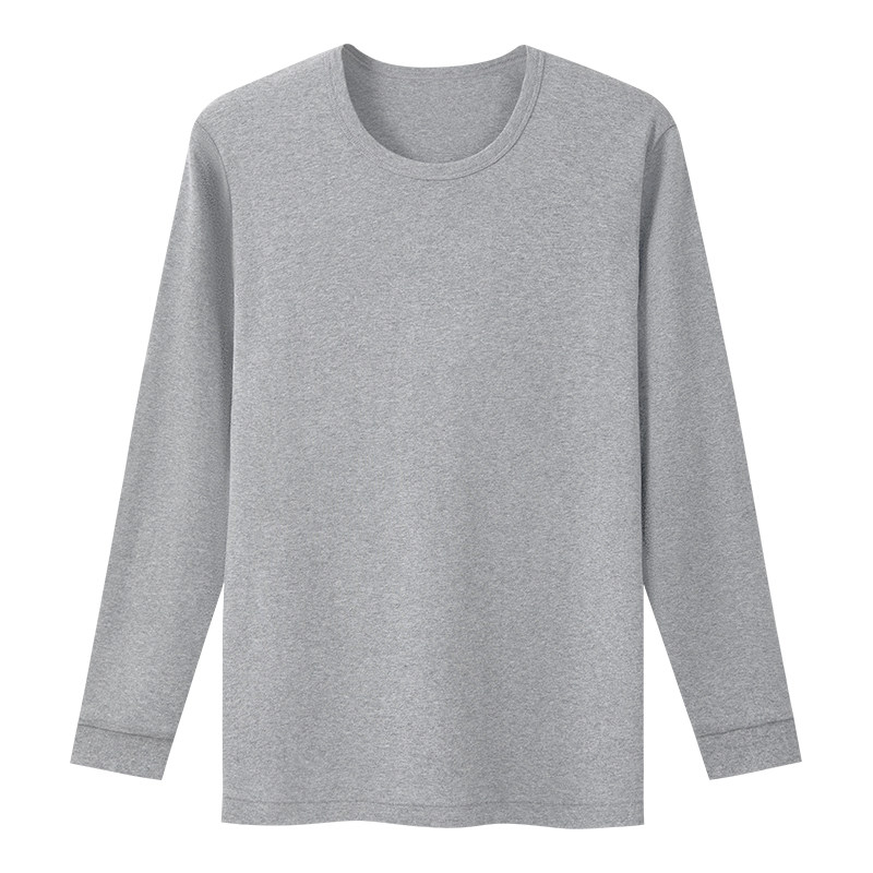 三枪纯棉内衣单件上衣男打底衫全棉圆领纯棉秋衣棉毛衫薄款内衣