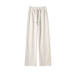 Narrow wide-leg pants for women 2024 new spring and autumn thin style small plus velvet lazy imitation cashmere drape soft glutinous rice pants