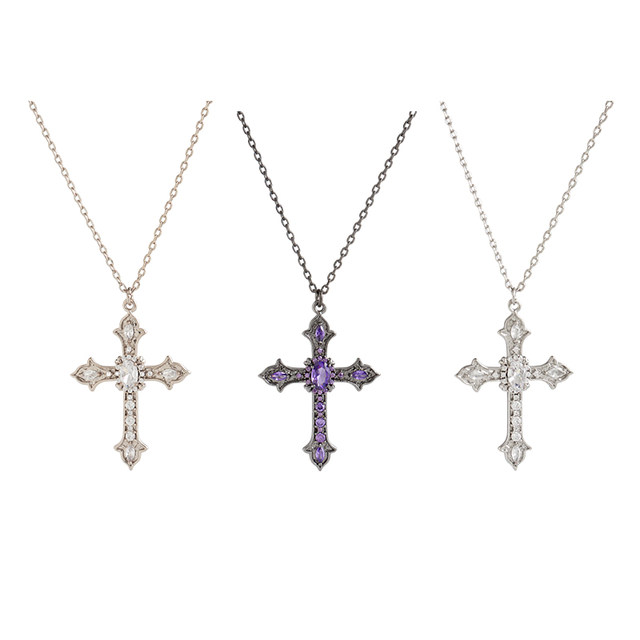Esakoochi Taboo Series~Original personality trendy and cool cross necklace for women ins dark clavicle chain cold style