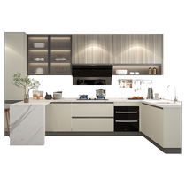 Gold Medal Kitchen Cabinet Simple Kitchen Overall Cupboard Custom Home Quartz Stone Countertop Hearth integrated package Prepaid gold