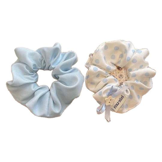 Korean fresh blue polka dots and stars hair circle