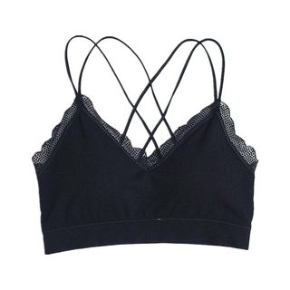 Summer wear comfortable thin pad gathered beauty back wrapped chest sexy lace lace behind the cross strap tube top vest underwear
