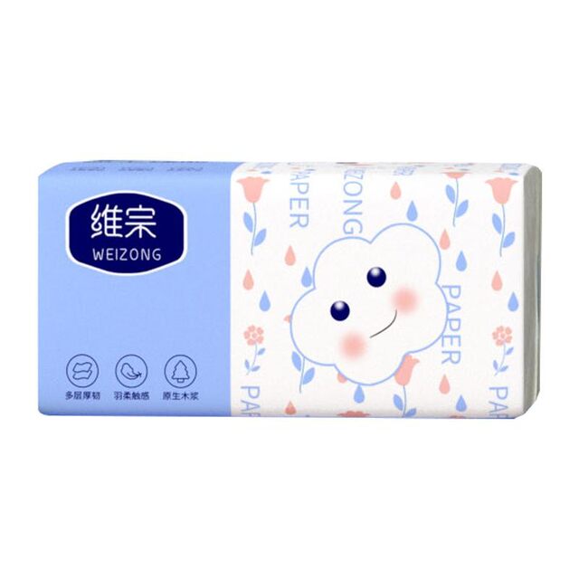 Weizong paper towels 4-layer thickened large bag for facial wiping, mild wet and dry paper, household paper for household use