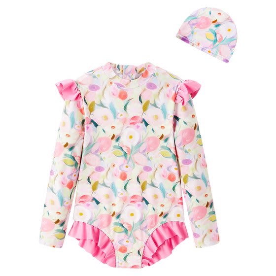 [Anti-chloro-high elasticity] MINIPEACE Peacebird Children's Clothing Girls Swimsuit Children's Summer Travel Baby One-piece Swimsuit
