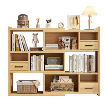 Solid wood desktop bookshelf storage rack bookcase display rack