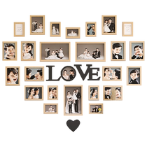 Heart-shaped photo wall photo frame combination home living room decoration punch-free bedroom wall photo album printing wall hanging