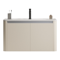 Honeycomb aluminum cream style bathroom cabinet combination ceramic integrated basin bathroom space aluminum wash basin cabinet 1145