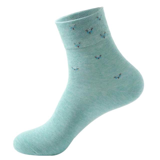 Langsha women's autumn and winter pure cotton mid-calf socks