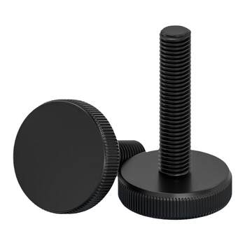 Black flat head hand screw