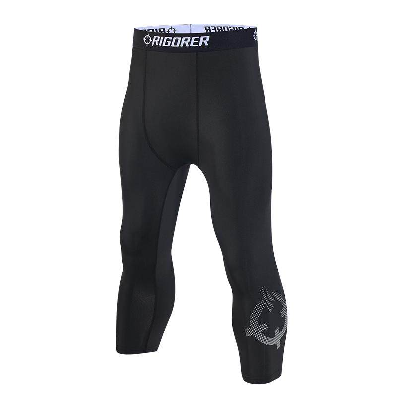 准者压缩紧身裤男篮球高弹训练七分裤子夏季排汗透气速干健身长裤