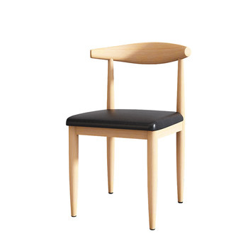 ເກົ້າອີ້ຮັບປະທານອາຫານ backrest Nordic ງ່າຍດາຍ stool desk ນັກສຶກສາການສຶກສາຫ້ອງນອນເຮືອນ imitation ເກົ້າອີ້ເຫລໍກໄມ້ແຂງ
