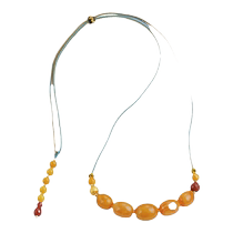 Potala Palace Beeswax Date Bead Pendant 925 Silver Six-Character Mantra with Bead Rope Chain Adjustable Necklace Niche Necklace