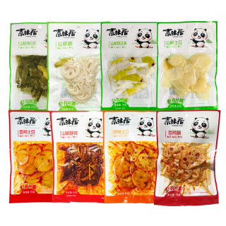 素味居70g山椒土豆片泡椒藕片香辣藕罗汉笋海白菜野菜开袋即食零