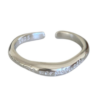 Sterling silver tail ring forever happy french open ring