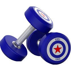 Gym Professional Dumbbells for Men's Fitness, Home Use for Beginners, 20/ 30kg Arm Muscle Training Pu Captain America Round Head Dumbbells