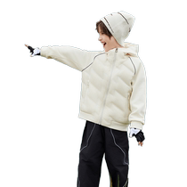 Ducky childrens down jacket 2024 winter new arrival hooded short childrens casual thin jacket for boys and girls medium and large children