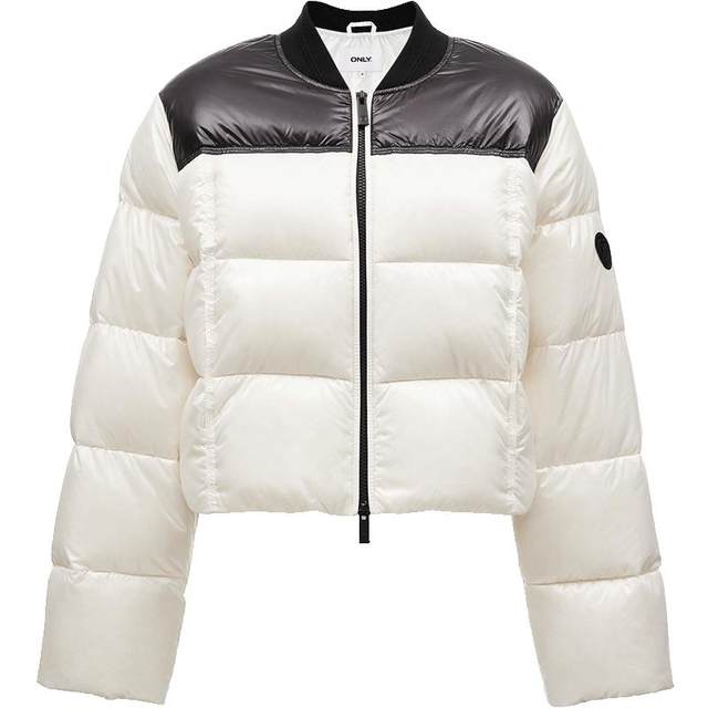 ONLY90 white duck down loose short down jacket