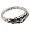 S925 sterling silver cross flower punk rock tail ring