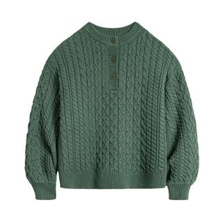 Henley collar lazy cable sweater madden women