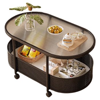 Light luxury wind-headed and closed eyes! coffee table cart