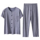 ຊຸດນອນ summer ແລະ pajama pants ທີ່ກໍານົດໄວ້ສໍາລັບພໍ່ເຄື່ອງນຸ່ງຫົ່ມເຮືອນຝ້າຍບໍລິສຸດ