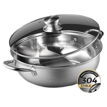 Cui Dahuang Yuanyang Pot hot pot pot household induction cooker special pot thickened 304 stainless steel hot pot basin large capacity