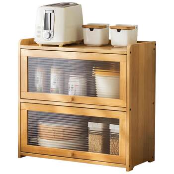 Eleven-dimensional kitchen cupboard storage rack with doors