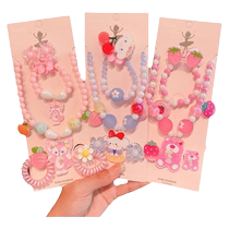 Childrens Bracelet Princess Necklace Set Beaded Little Girl Crystal Bracelet Womens Exquisite Jewelry Bracelet