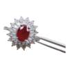 Natural pigeon blood red ruby ring 5 x 7 Princess Diana style 925 silver precision inlaid colored gemstone jewelry