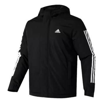 Adidas Men's 2023 Winter New Outdoor Windproof Warm Sports Leisure Hooded Cotton Jacket IP2537