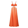 Temperament retro gradient sexy satin suspender dress