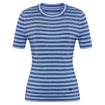 DEEP BREATH Take a deep breath my brother is really good. Striped gold and silver knitted sweater top A301230