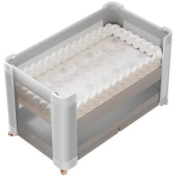 ABCmokoo crib fence soft-wrapped twist anti-collision, anti-mite, antibacterial, four-sided heightening baby spliced ​​​​ຮົ້ວຕຽງ