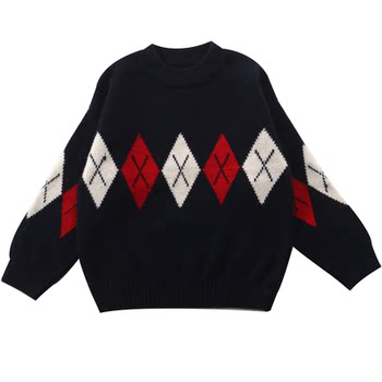 Autumn and winter children's cashmere sweater boys' thickened baby sweater