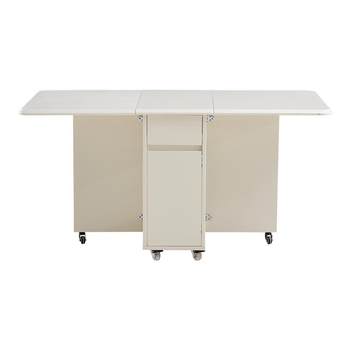 Quanyou home cream style folding rectangular dining table