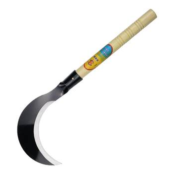 Farmer outdoor mowing knife cutting dual-purpose sickle cutting tool curve sickle weeding long-handed high manganese steel knife