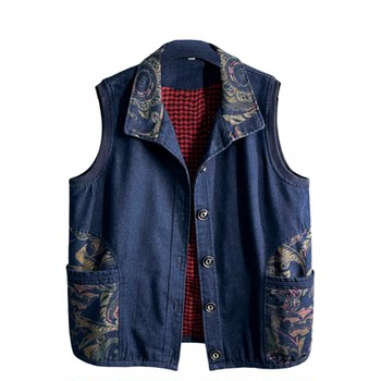 Spring and autumn plus size denim mom style vest