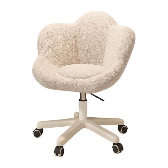 三梦旋转化妆椅女生卧室奶油风梳妆凳花瓣美甲椅子梳妆台专用凳子