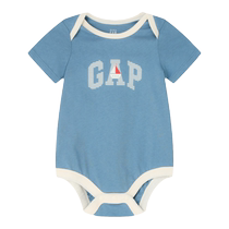 Gap Baby 2024 Summer New Pure Cotton Crash Color Short Sleeve One-piece Suit Children Dress Khaclothes Climbing 505556