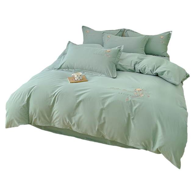 Class A skin-friendly naked sleeping pure cotton four-piece set 100% pure cotton