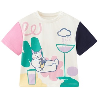 Mqd children's clothing girls short-sleeved t-shirt 25 summer new children's cartoon top bottoming shirt