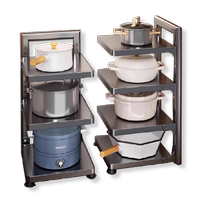 Kitchen pot rack multi-layer storage rack foldable multi-functional storage pot rack sink countertop