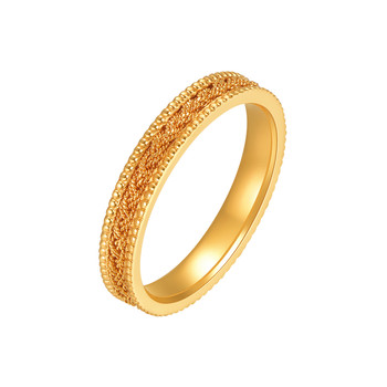 Ming brand jewelry matching gold ring pure gold braided small ring couple ring wedding ring gift afm0306