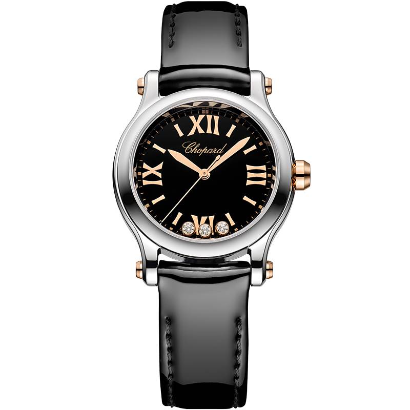 Chopard black gold ladies watch